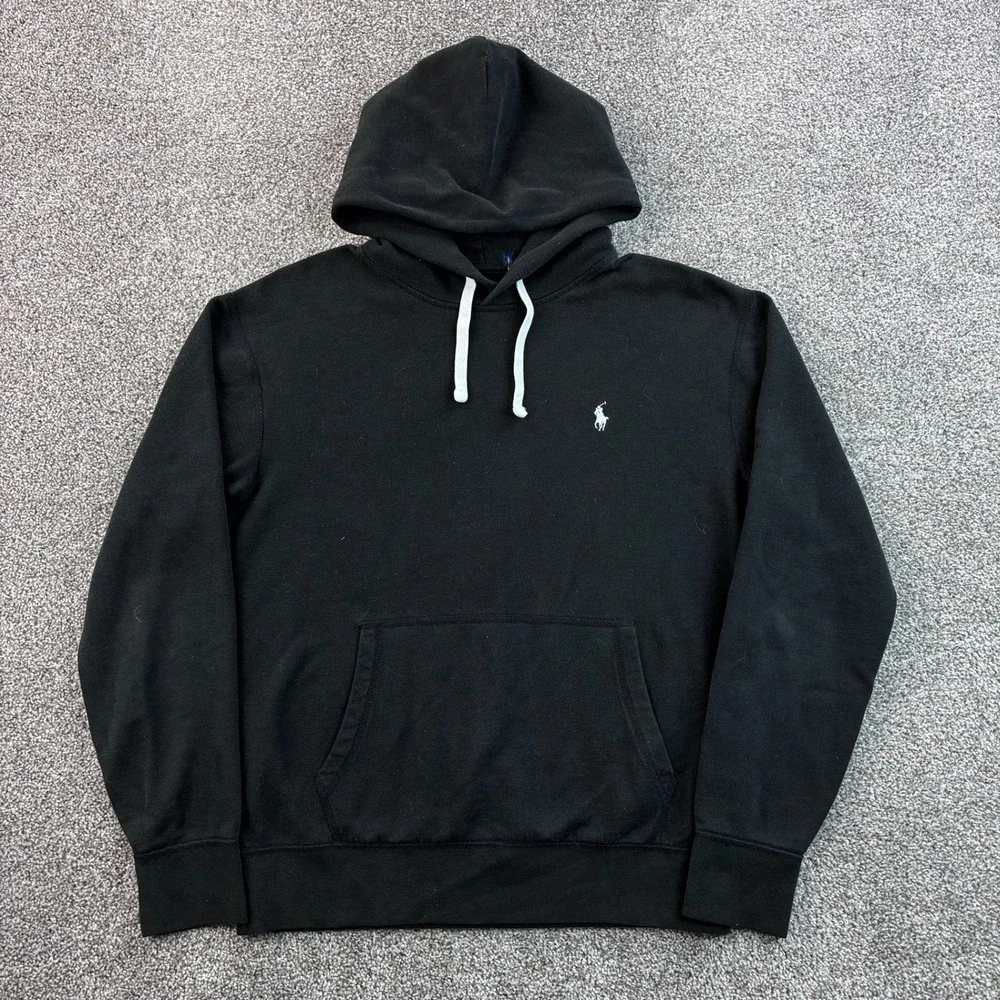 Polo Ralph Lauren Hoodie Mens Large Black Pullover Small Pony Logo